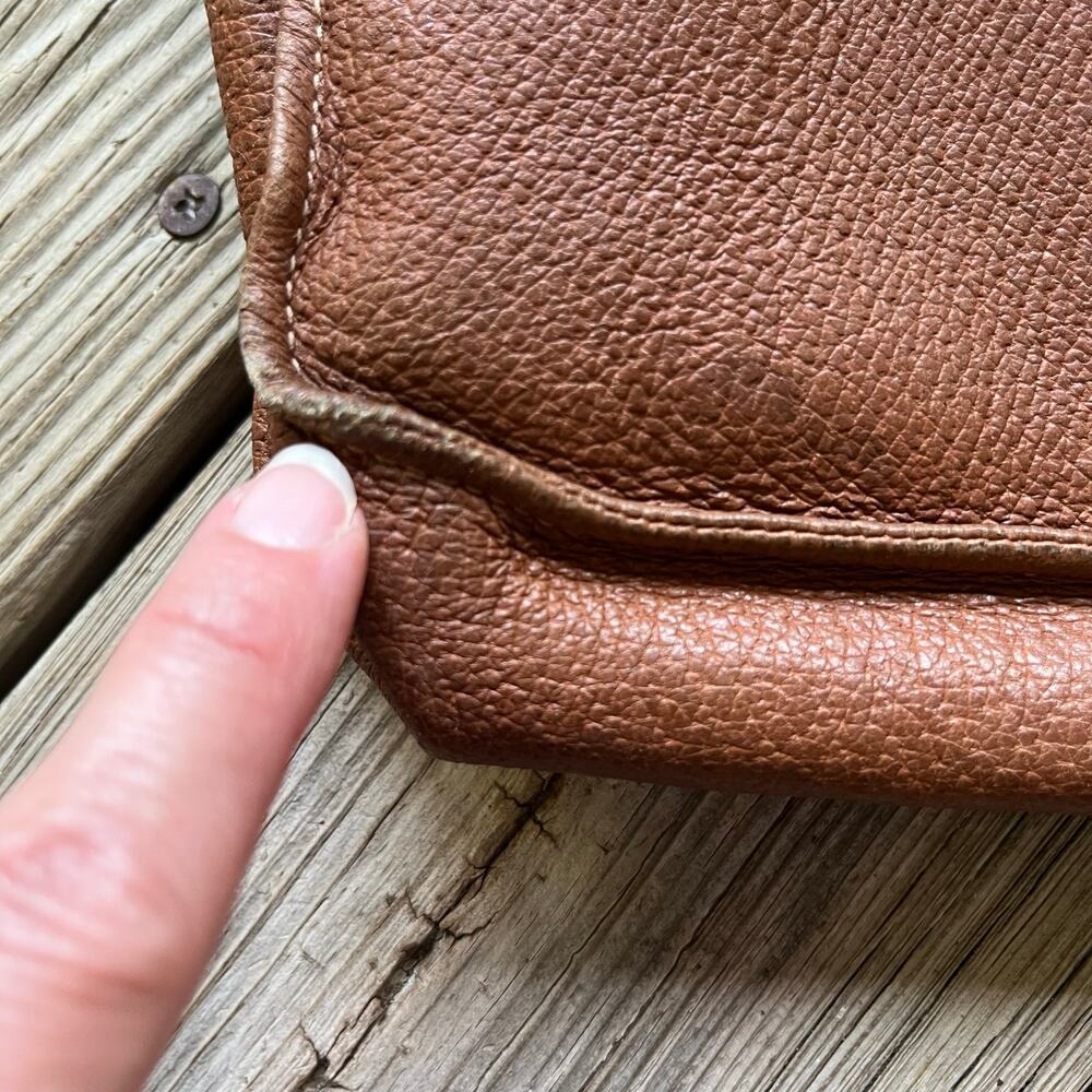Gucci Vintage Brown Leather Messenger Crossbody Bag Est. 1970's Era - Picture 12 of 15